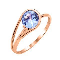 Каблучка Lubavin з червоного золота з кварцом К007_bluekvarz